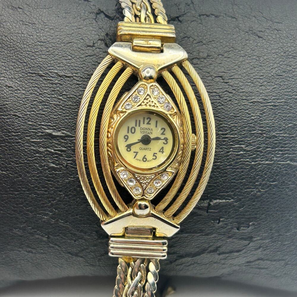Donna Vivian Women's Dressy Two-tone Stainless Steel Fashion Watch New Battery